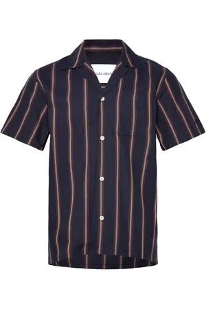Les Deux Lawson Stripe Ss Shirt Navy