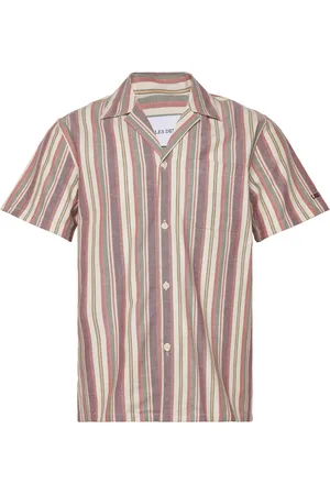 Les Deux Lawson Stripe Ss Shirt Red