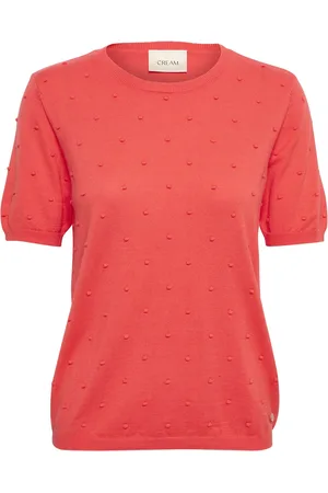 Cream Crhanne Knit Pullover Coral
