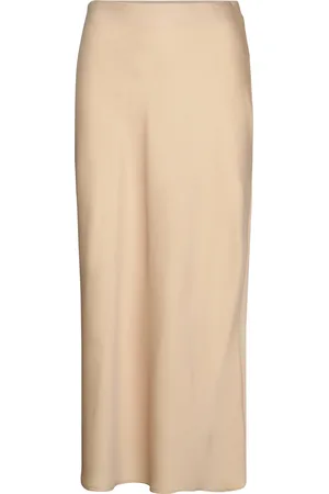 VILA Viellette Hw Long Skirt - Noos Beige