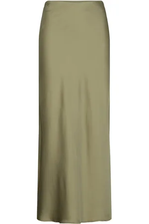 VILA Viellette Hw Long Skirt - Noos Khaki
