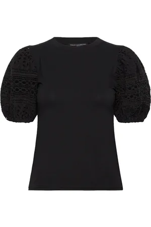 French Connection Rosana Anges Broiderie T Shirt Black