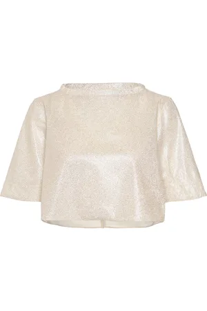 Ahlvar Gallery Lola Cropped Shimmer Tee Gold