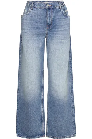 MANGO Loose Mid-Rise Wideleg Jeans Blue