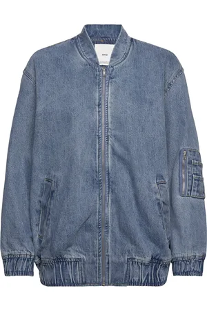 MANGO Denim Bomber Jacket Blue