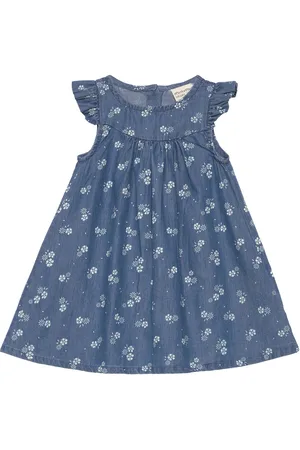 Minymo Dress Ss Aop Chambray Blue