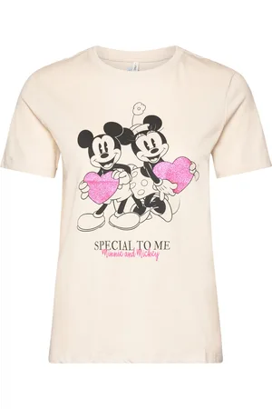 ONLY Onlmickey Life Reg S/S Valentine Top Jrs Cream