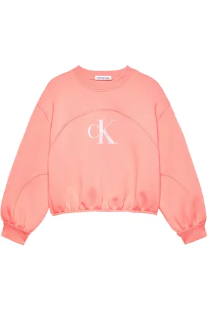 Calvin Klein Iridescent Ck Logo Cn Sweatshirt Coral