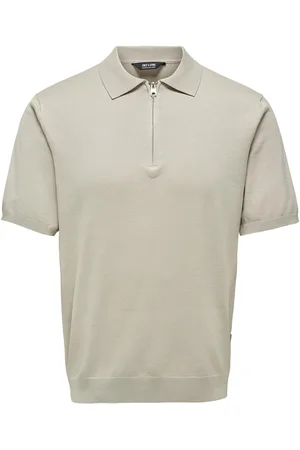Only & Sons Onswyler Life Reg 14 Ss Zip Polo Knit Cream