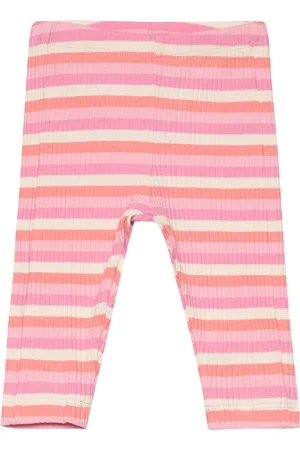 Lindex Leggings Rib Stripe Basic Pink