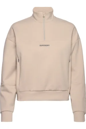 Superdry Sport Tech Relaxed Half Zip Beige