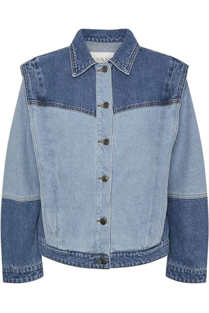 Y.A.S Blocka Ls Denim Jacket S. Blue