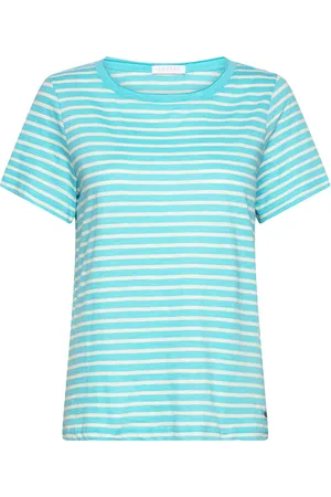 Coster Copenhagen T-Shirt With Stripes - Mid Sleeve Blue