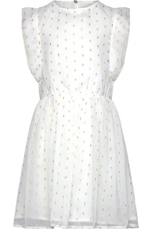 Creamie Dress Chiffon Lurex White