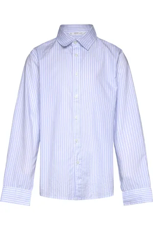 MANGO Regular-Fit Striped Shirt Blue