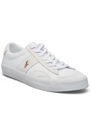 Ralph Lauren Sayer Canvas & Suede Sneaker White