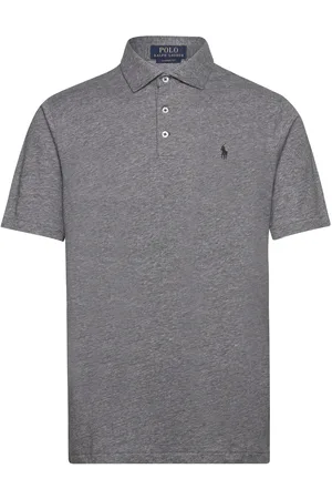 Ralph Lauren Classic Fit Cotton-Linen Mesh Polo Shirt Grey