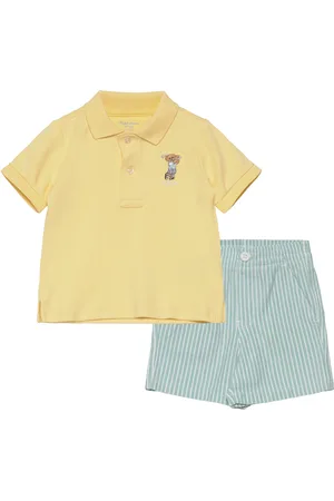 Ralph Lauren Polo Bear Cotton Polo Shirt & Short Set Patterned