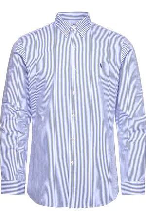 Ralph Lauren Slim Fit Striped Stretch Poplin Shirt Blue