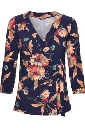 Ralph Lauren Floral Stretch Jersey Top Navy
