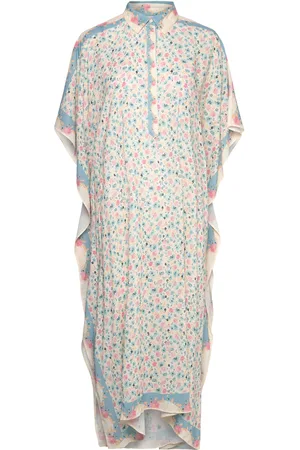 By Malina Mollie Printed Rayon Kaftan Blue