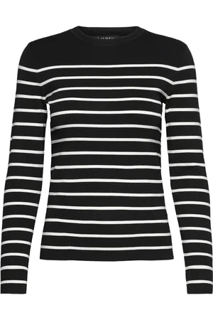 Ralph Lauren Striped Crewneck Sweater Black