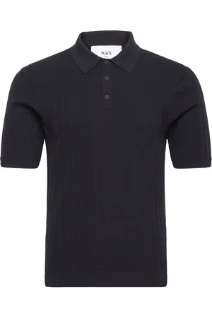 Wax London Naples Polo Vertical Knit Navy