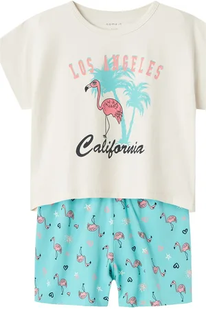 NAME IT Nkfnightset Cap Flamingo Noos White