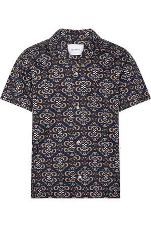 Les Deux Hendrix Aop Ss Shirt Navy