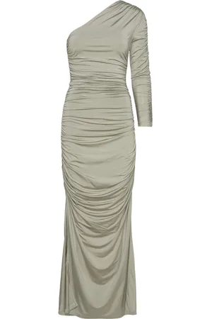 By Malina Aven Shoulder Jersey Maxi Dress Green