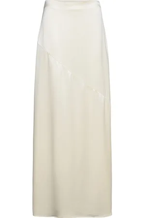 By Malina Alexis Diagonal Seam Maxi Skirt Cream
