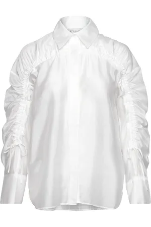 By Malina Line Sheer Drawstring Detail Shirt