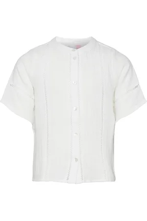 VERO MODA Vmnatali 2/4 Lace Short Top Wvn Girl White