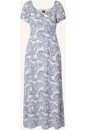 Lexington Abigail Dot Print Dress Blue