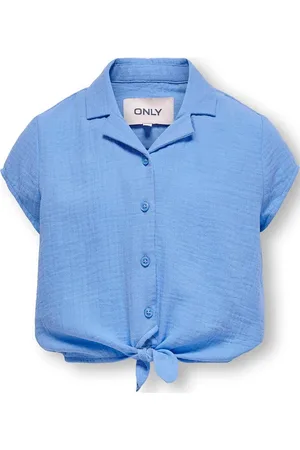 ONLY Kogthyra Capsleeve Knot Shirt Wvn Blue