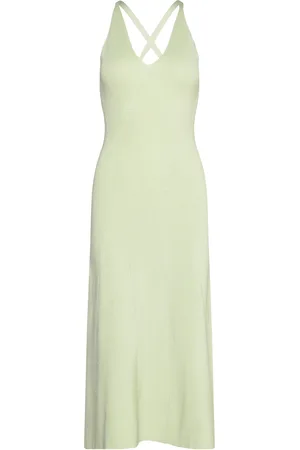 By Malina Nyra V-Neck Knitted Midi Dress Green