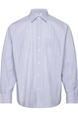 Filippa K Striped Cotton Poplin Shirt Blue