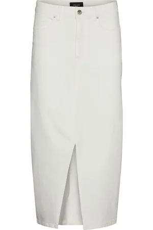 VERO MODA Vmveri Hr Calf Denim Skirt Ga Mix Noos White