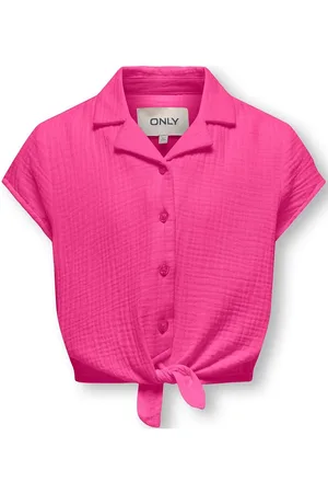 ONLY Kogthyra Capsleeve Knot Shirt Wvn Pink