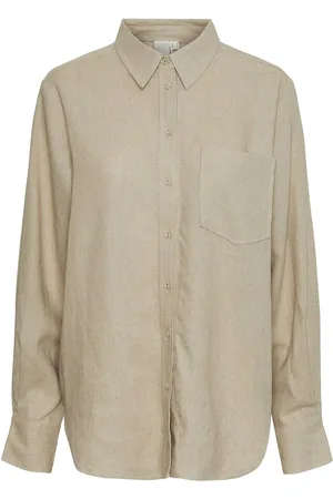Y.A.S Flaxy Ls Linen Shirt Noos Beige