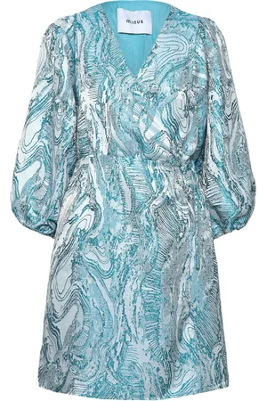 Minus Msalika Short Wrap Dress Blue