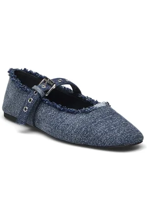 MANGO Denim Ballerinas Blue