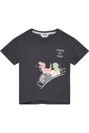 MANGO Printed Cotton-Blend T-Shirt Grey
