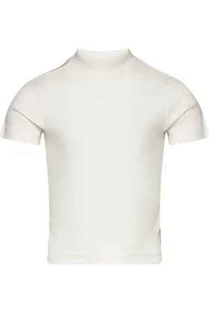 TOM TAILOR Cropped Mock Neck Rib T-Shirt White