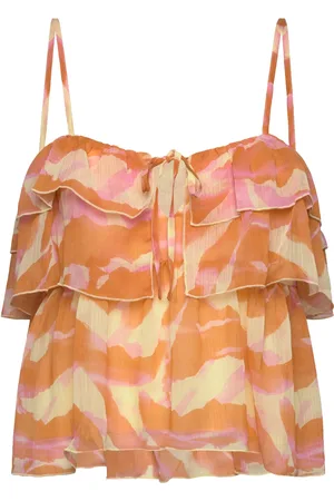 Rosemunde Recycled Chiffon Strap Top Orange