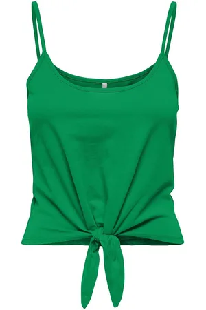 ONLY Onlmay Life S/L Short Knot Top Box Jrs Green