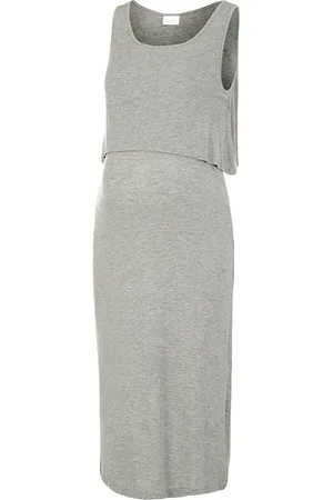 Mama;licious Mlbrynja June S/L Jrs Midi Dress 2F Grey