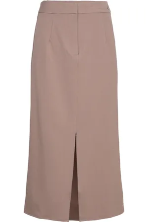 VILA Vivar Hw Long Skirt - Noos Brown