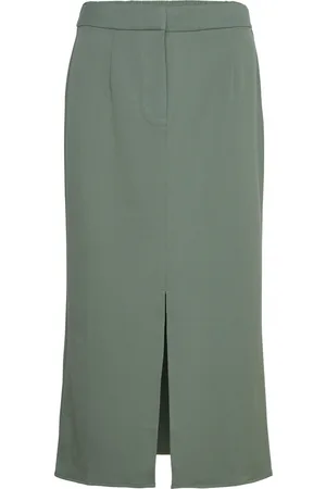 VILA Vivar Hw Long Skirt - Noos Khaki