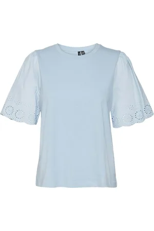 VERO MODA Vmemily Ss O-Neck Top Jrs Ga Blue